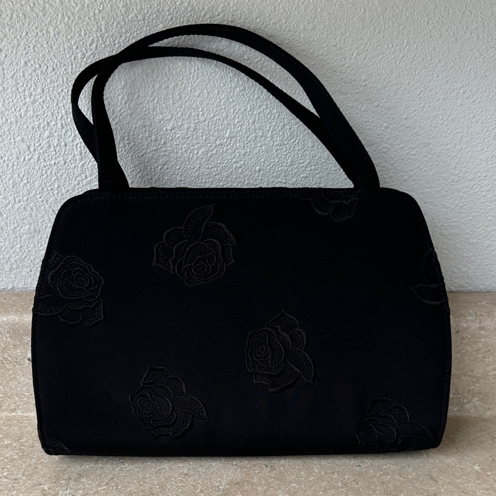 Y2k Black Floral Stiched Women's Handbag